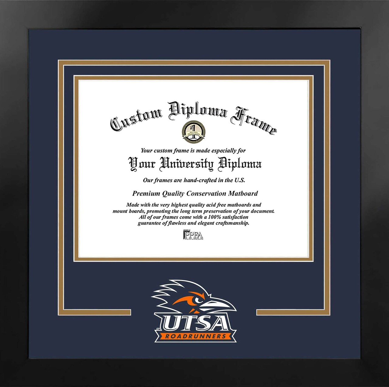 University of Texas, San Antonio Spirit Diploma Manhattan Black Frame with Bonus Campus Images Lithograph (value savings $59)